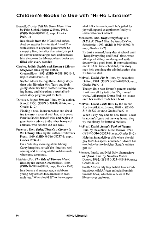 Hi Ho Librario! Sample page 3
